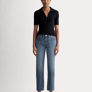 NWT: Everlane Women's Super-Soft Relaxed Jean in Mid Indigo, Size 23, Denim